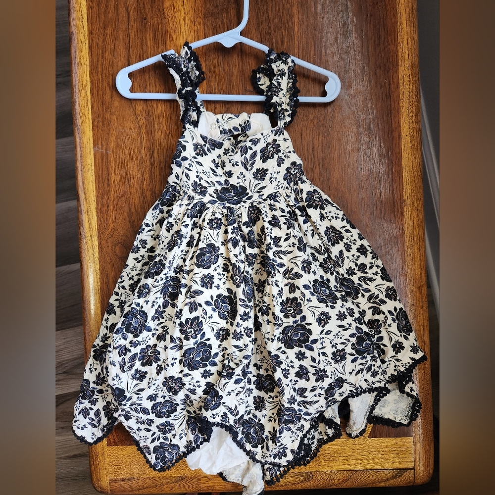 Joie Black and Cream Floral Dress